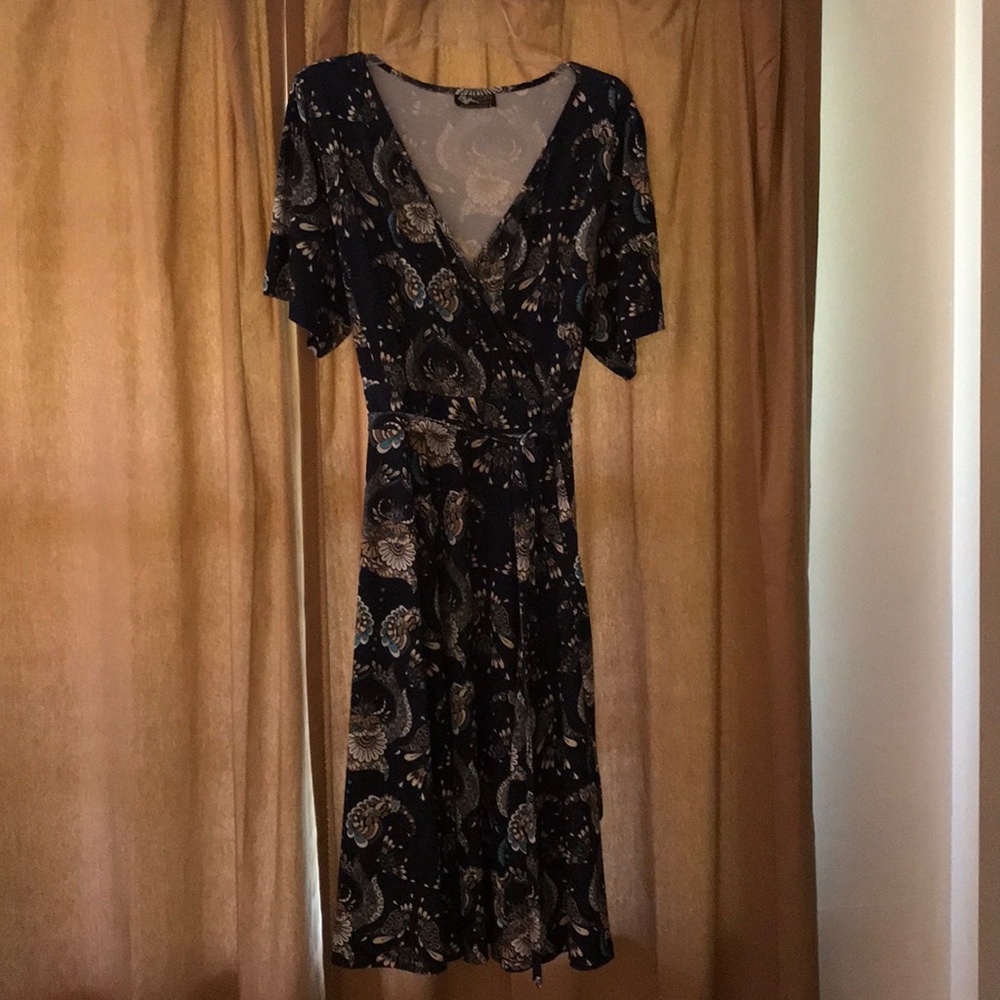 Lady V London Lyra dress in navy paisley